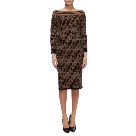 fendi multicolor viscose dress|fendi formal dresses.